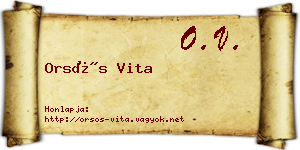 Orsós Vita névjegykártya