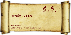 Orsós Vita névjegykártya